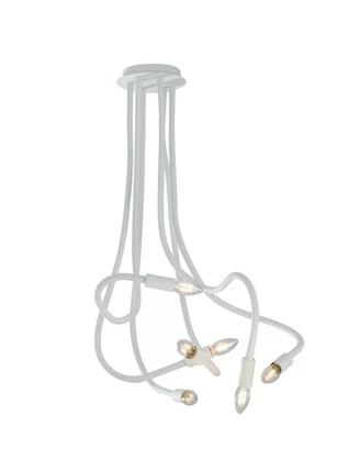 Lampadario sospensione metallo flessibile bianco