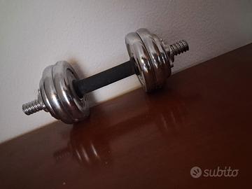 Manubrio regolabile cromato 7,5 kg - Pesi ghisa"