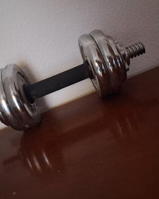 Manubrio regolabile cromato 7,5 kg - Pesi ghisa"