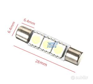 LED LAMPADINA TIPO FUSIBILE 28MM 3 LED