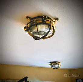 Lampade da Paratia in Ottone Stile Nautico(Coppia)
