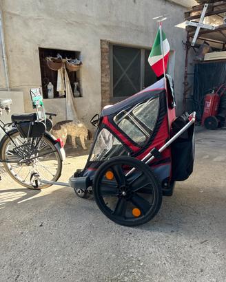 in buono stato rimorchietto porta bimbi