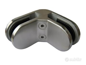 Morsetto inox 304 angolare per vetro 90°