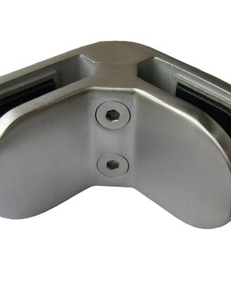 Morsetto inox 304 angolare per vetro 90°