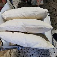 3 cuscini in vera piuma d'oca fodera con cerniera