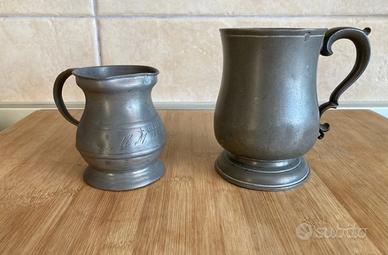 2 boccali in peltro, autentici inglesi