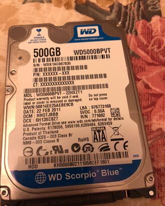 Hard disk 500 gb