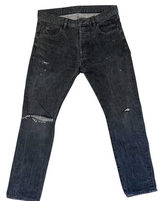 Jeans skinny grigi strappati