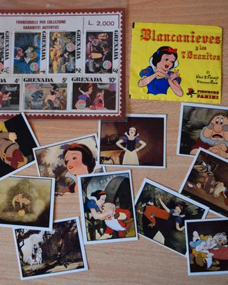 Biancaneve: 10 figurine e 7 francobolli anno 1980.