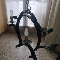 lampadario ferro battuto