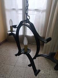 lampadario ferro battuto