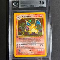 Pokemon Charizard set base prima edizione bgs 8,5