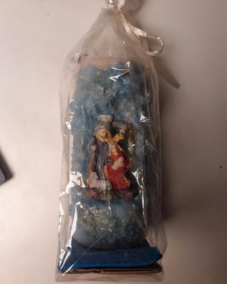 Candela decorativa Presepe con Sacra Famiglia