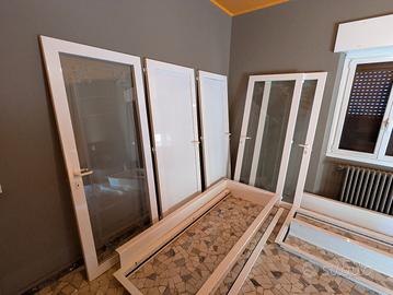 5 porte interne in alluminio e vetro + strutture