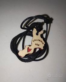 Collana in legno "Calabria 'nto Cora"