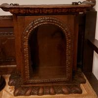antica teca vetrinetta legno