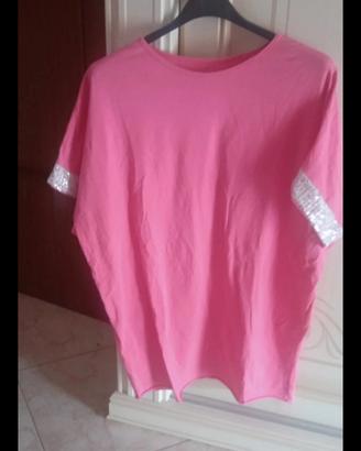 T - shirt rosa taglia unica