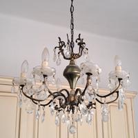 Lampadario a gocce 8 lampadine in ottone