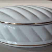 COFANETTO OVALE CERAMICA BIANCA