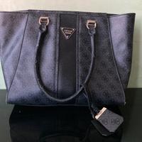 Borsa Originale Donna Griffata Marca Guess Nera