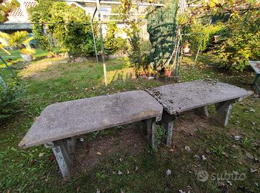 2 Tavoli da giardino in cemento e polvere di marmo