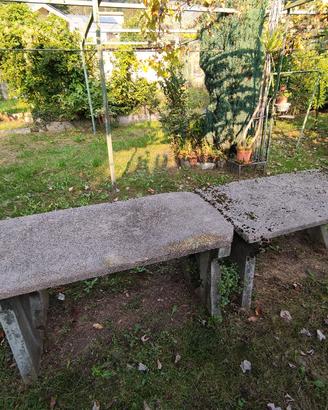 2 Tavoli da giardino in cemento e polvere di marmo