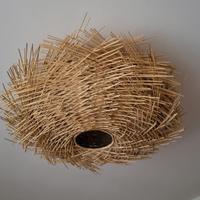 lampada da soffitto in rattan