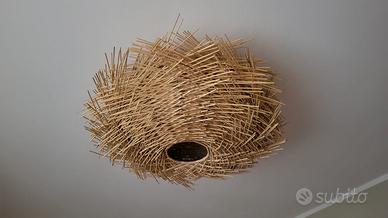 lampada da soffitto in rattan