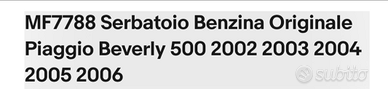 Serbatoio benzina originale Piaggio Beverly 500