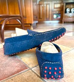 Mocassini uomo MASKIO camoscio blu gommini