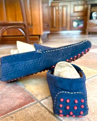 Mocassini uomo MASKIO camoscio blu gommini