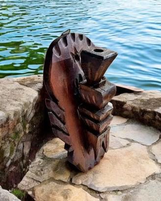 Rara applique da Parete in Legno Intagliato
