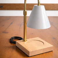 Lampada scalda-candele in legno e metallo