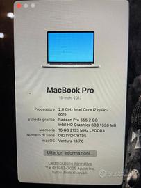 Macbook Pro 15 con problema schermo