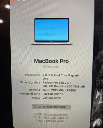 Macbook Pro 15 con problema schermo