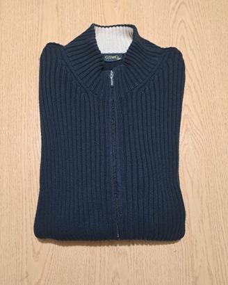 Cardigan GSWD blu navy a coste con zip – Taglia S 