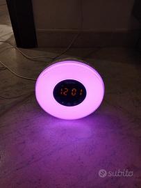 Sveglia orologio lampada con luce multicolore