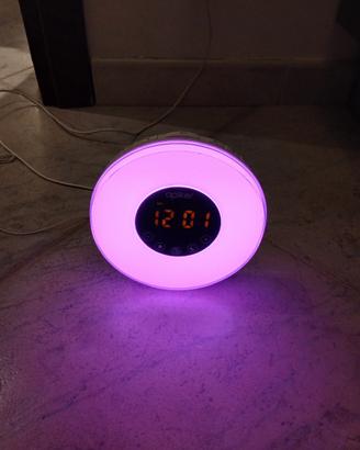 Sveglia orologio lampada con luce multicolore