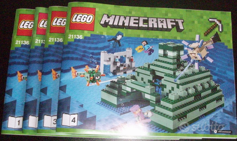 Istruizoni Lego Minecraft Monumento Oceanico 21136 Collezionismo