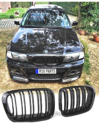 GRIGLIA BMW E46 98-01 LOOK M PERFORMANCE NERO LUCI