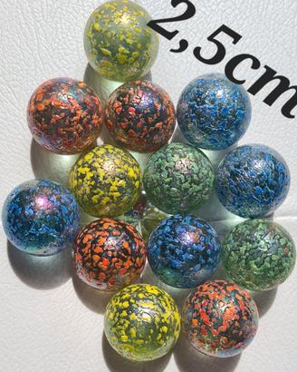 40 biglioni biglie di vetro 25mm vintage anni80 90