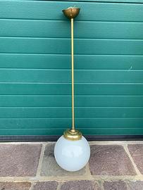 Lampadario soffitto ottone vetro
