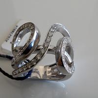Fascia Larga Oro 18 Kt. Bianco con Diamante