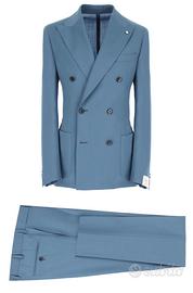 Abito L.B.M. 1911 doppiopetto azzurro nuovo T50