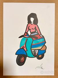 Marco Lodola - Ragazza in vespa
