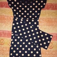 Tubino blu a pois bianchi