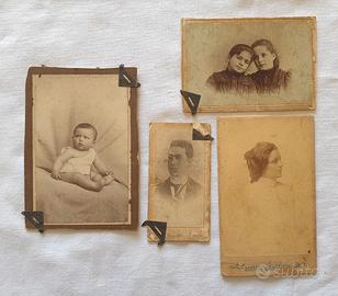 Lotto 4 fotografie epoca antiche albumina ritratti