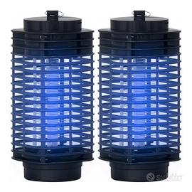 Set 2 Lampade Antizanzare UV Cavo 3W Nero