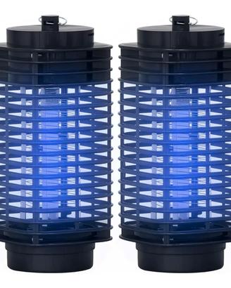 Set 2 Lampade Antizanzare UV Cavo 3W Nero
