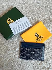 Portacarte Goyard BLU in pelle 